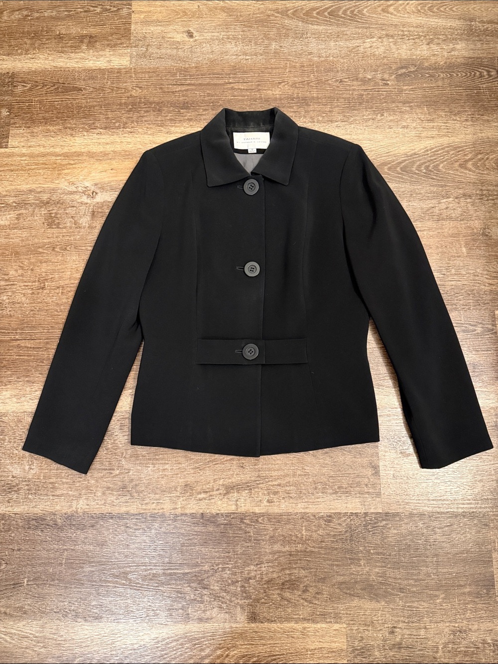 2 Piece Tahari Black Tailored Button-Front Blazer and Pencil Skirt
